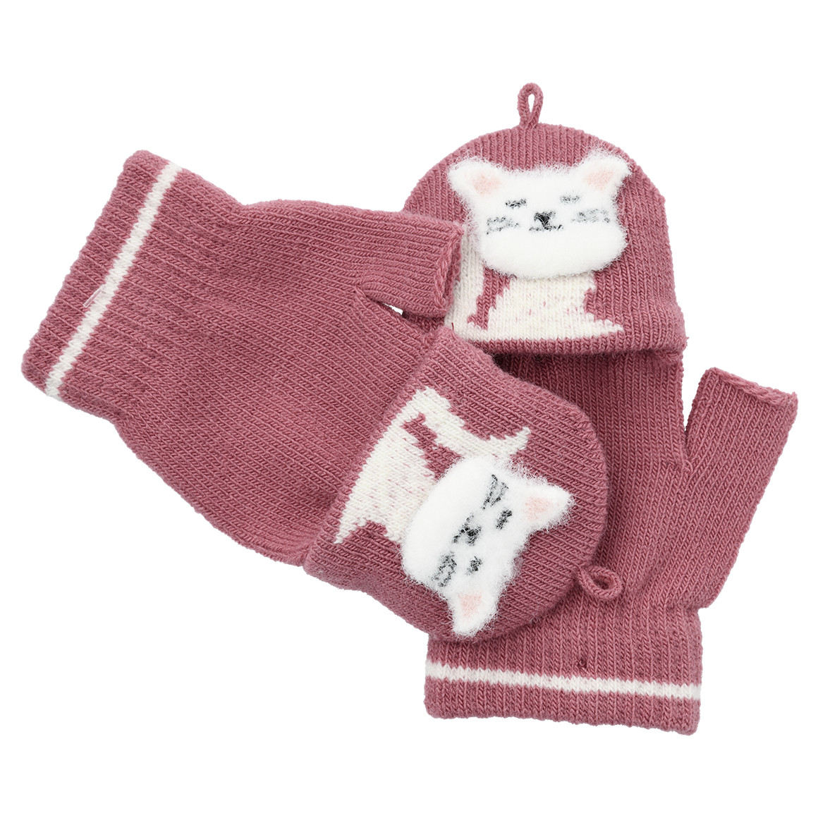 Mädchen Handschuhe mit Katzen-Motiv