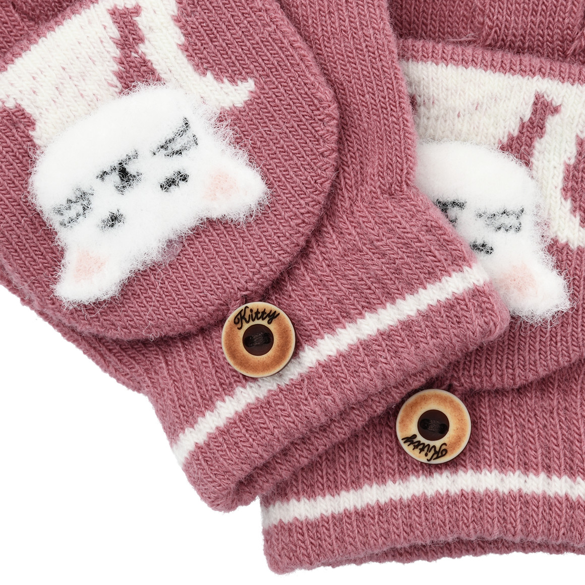 Mädchen Handschuhe mit Katzen-Motiv