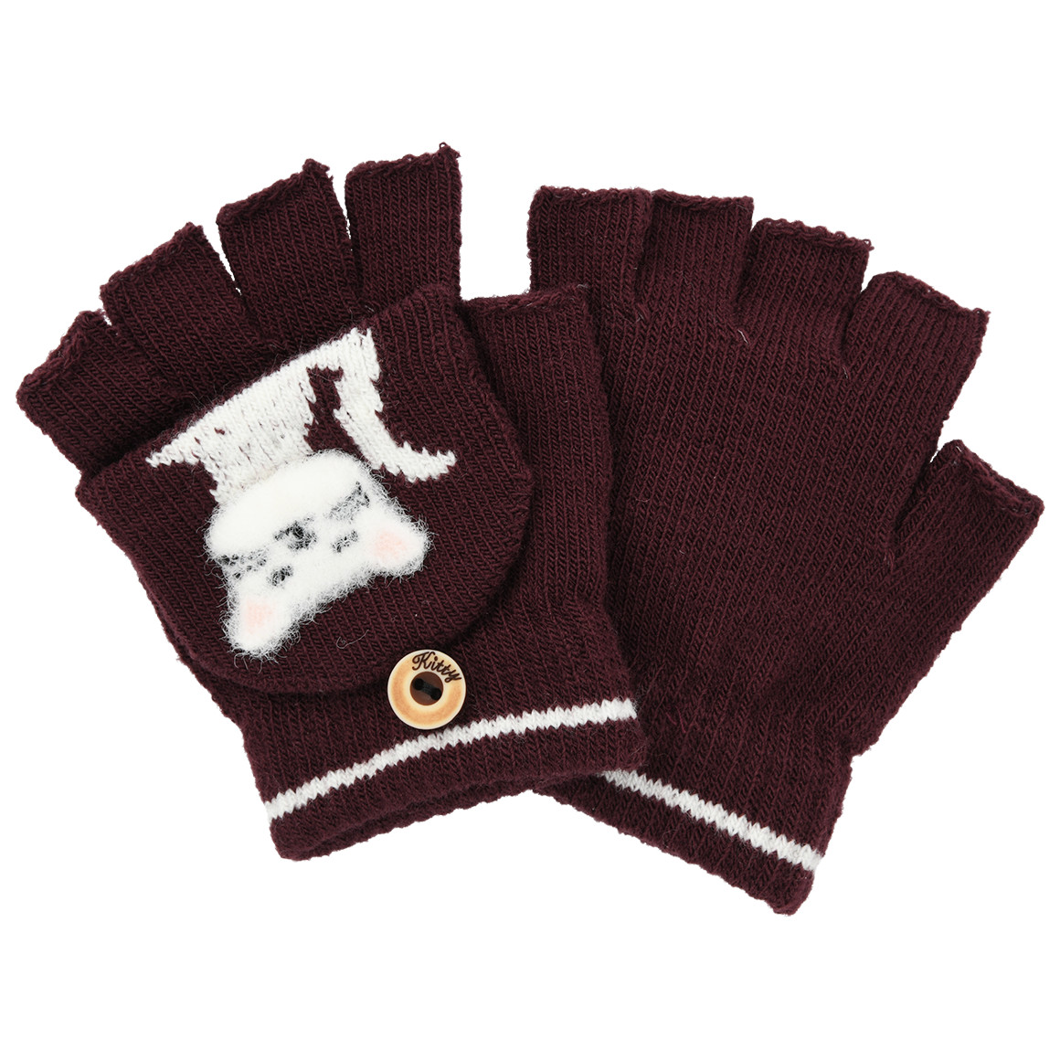 Mädchen Handschuhe mit Katzen-Motiv