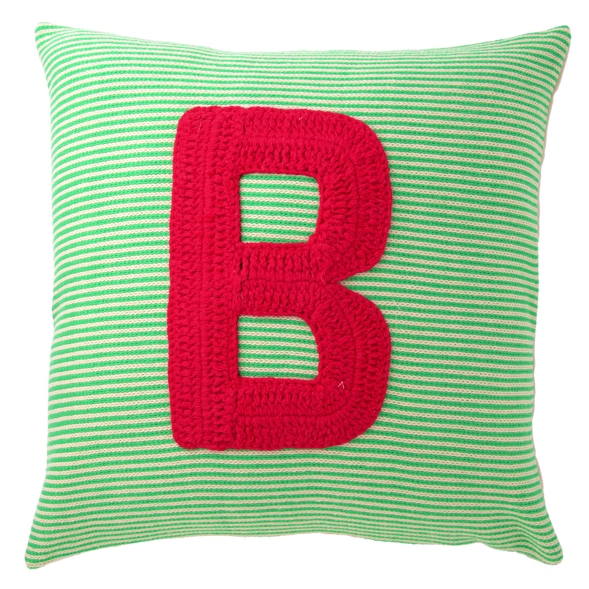 Kissenhülle mit Buchstaben-Applikation