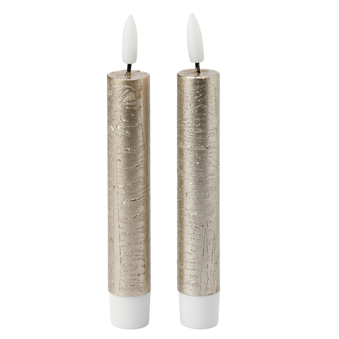 2 LED-Stabkerzen aus Wachs