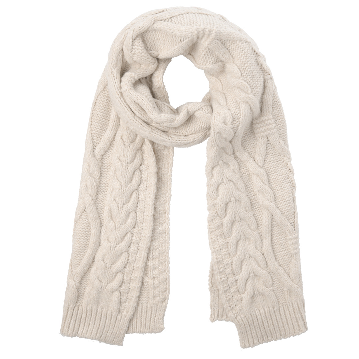 Damen Winterschal mit Zopfmuster