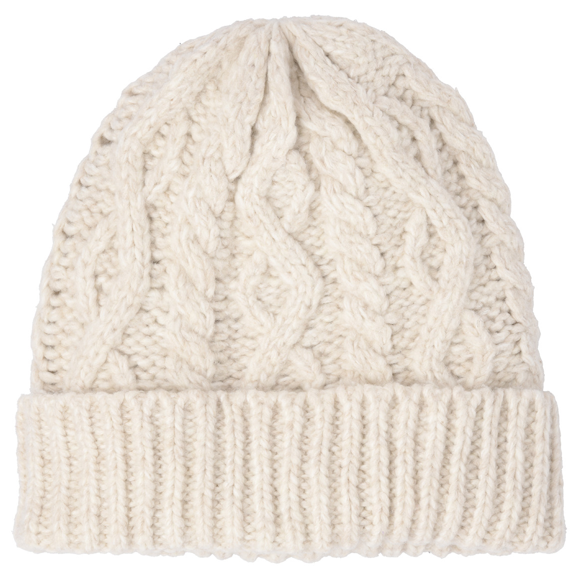 Damen Strickmütze mit Zopfmuster