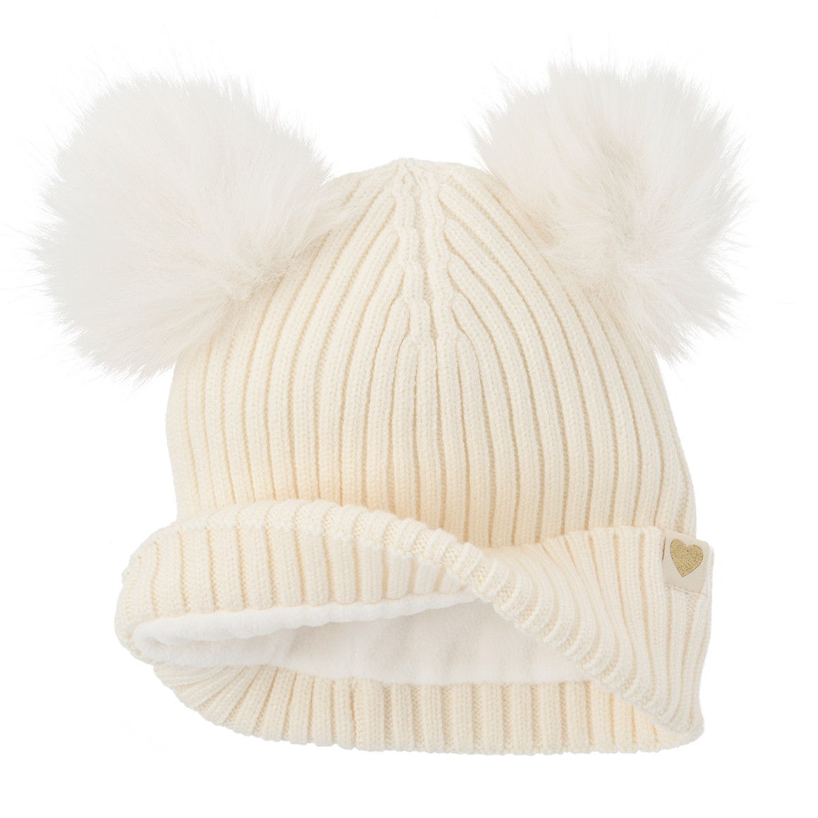 Gebreide muts voor meisjes met twee pompons