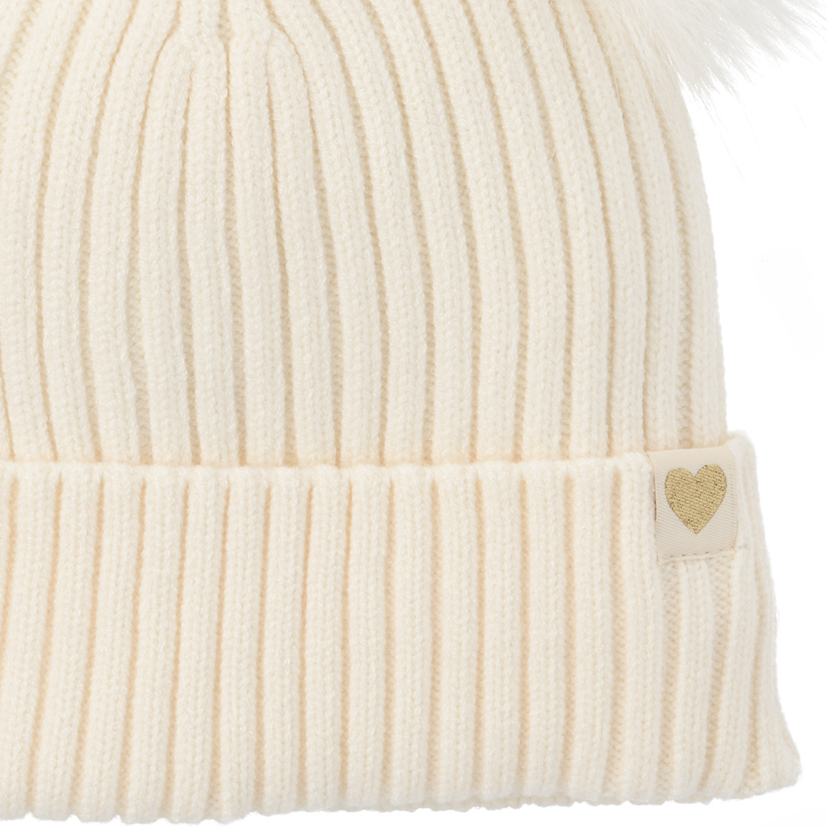 Gebreide muts voor meisjes met twee pompons