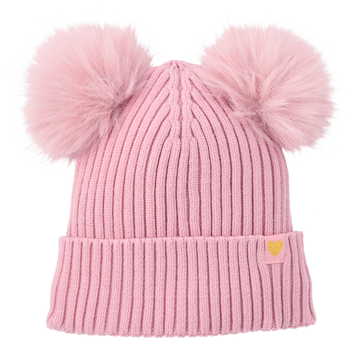 Gebreide muts voor meisjes met twee pompons
