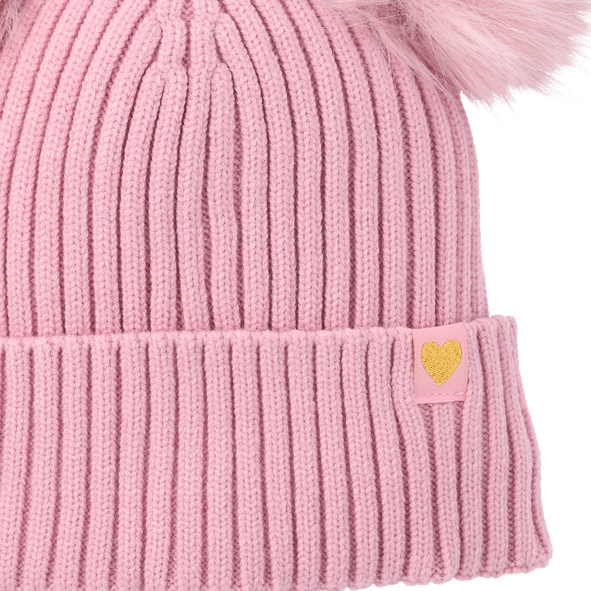 Gebreide muts voor meisjes met twee pompons