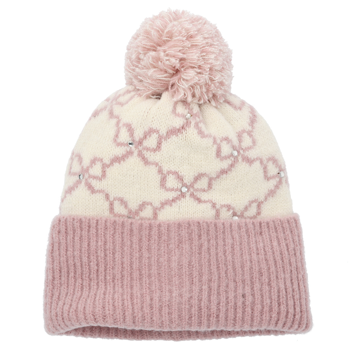 Mädchen Strickmütze mit Glitzersteinen