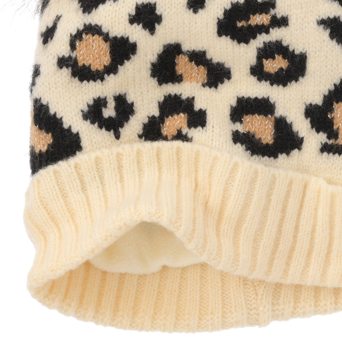 Mädchen Strickmütze mit Leo-Muster
