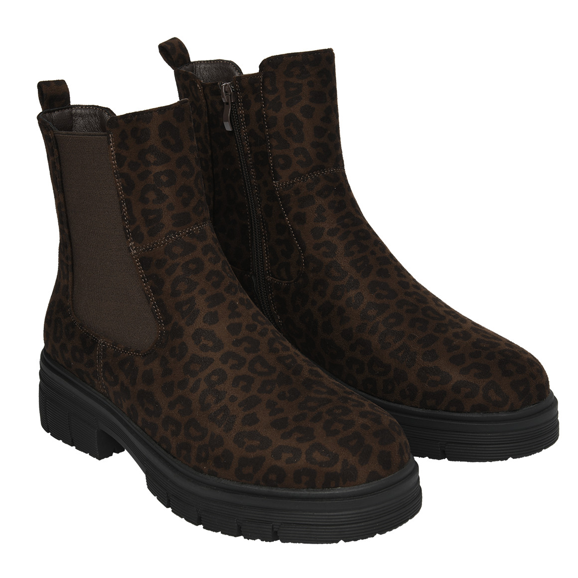 Damen Chelsea-Boots im Leo-Look