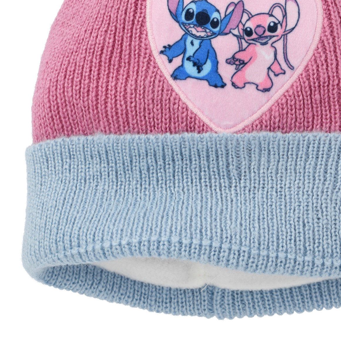 Stitch-breimuts met pompon
