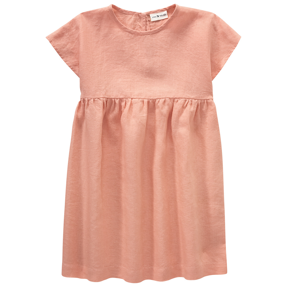 Mädchen Leinen-Kleid mit kurzen Ärmeln