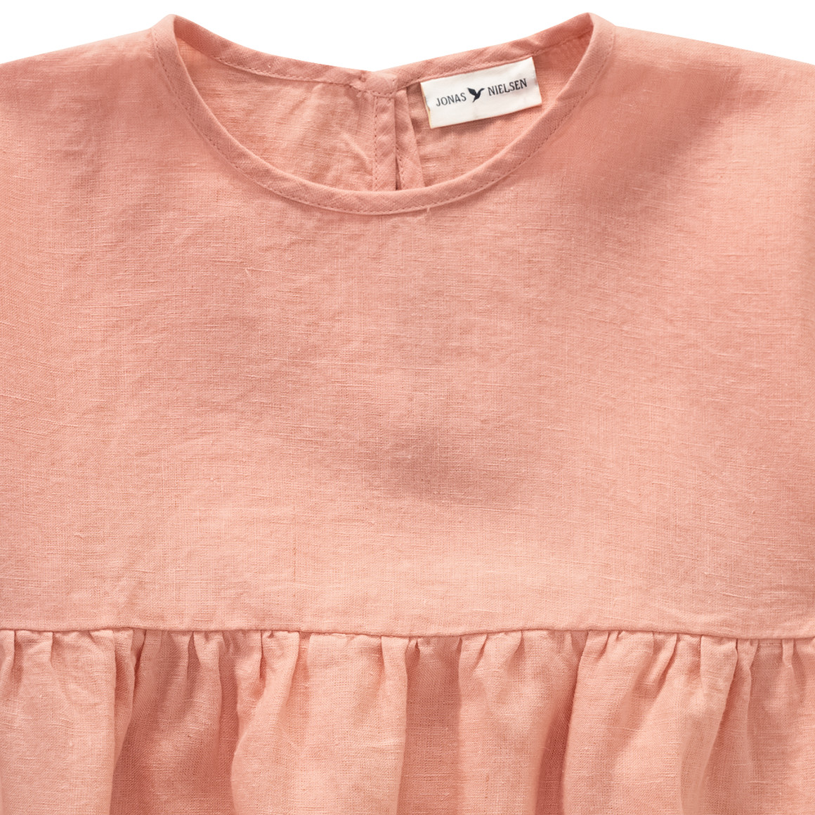 Mädchen Leinen-Kleid mit kurzen Ärmeln