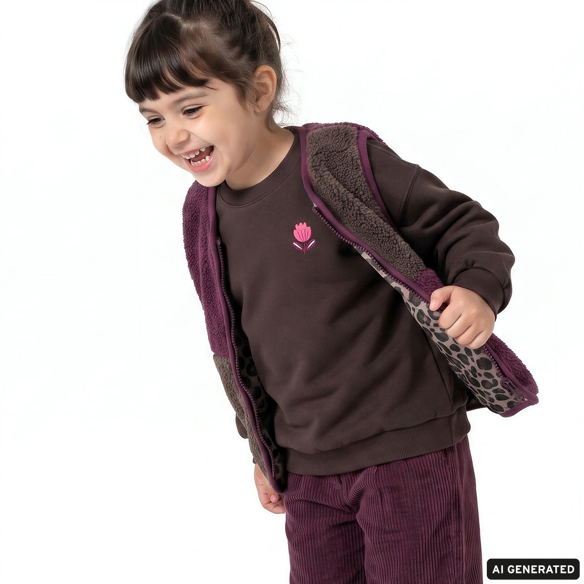 Kinder-teddyvest met scheidingsstuk