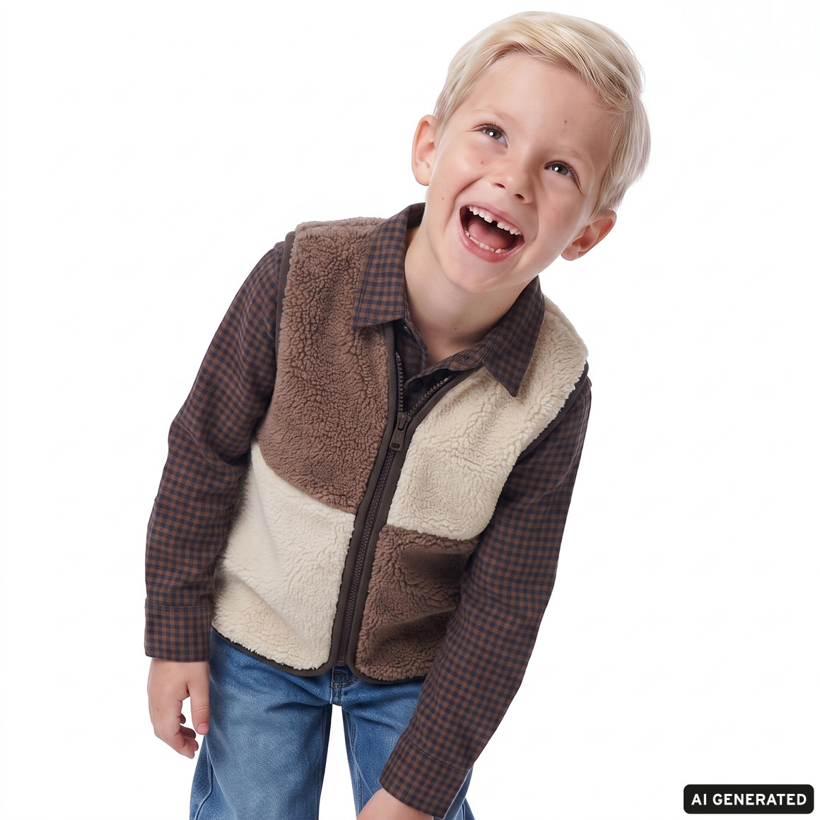 Kinder-teddyvest met scheidingsstuk