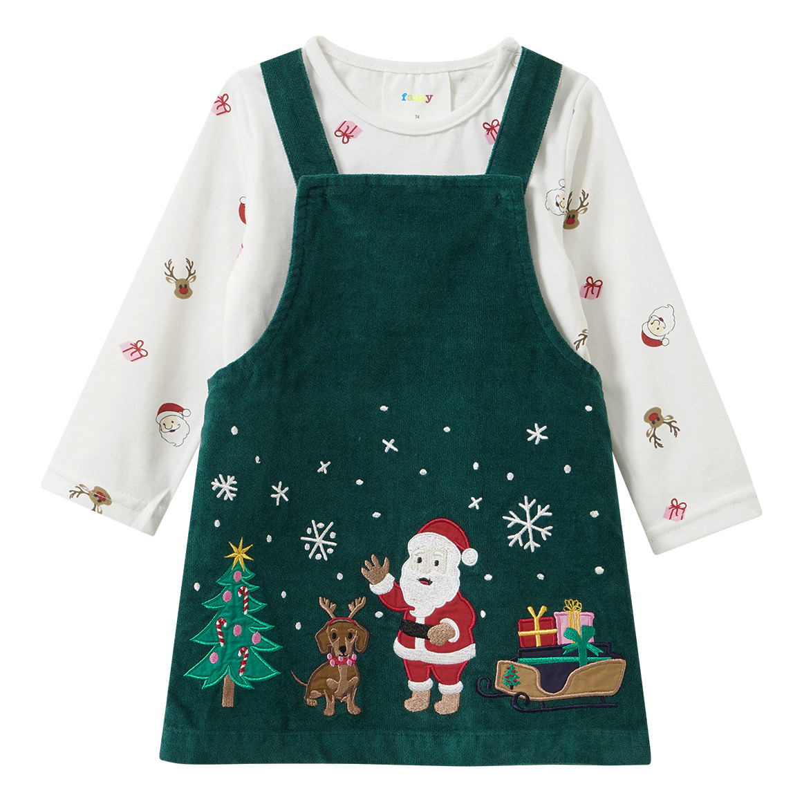 Baby Weihnachtsset mit Kleid und Shirt