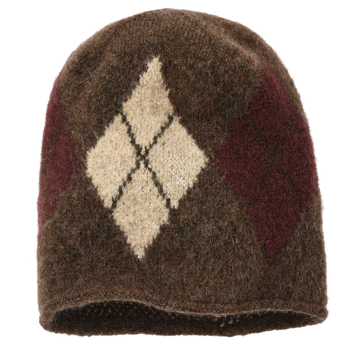 Damen Winterbeanie mit Rautenmuster