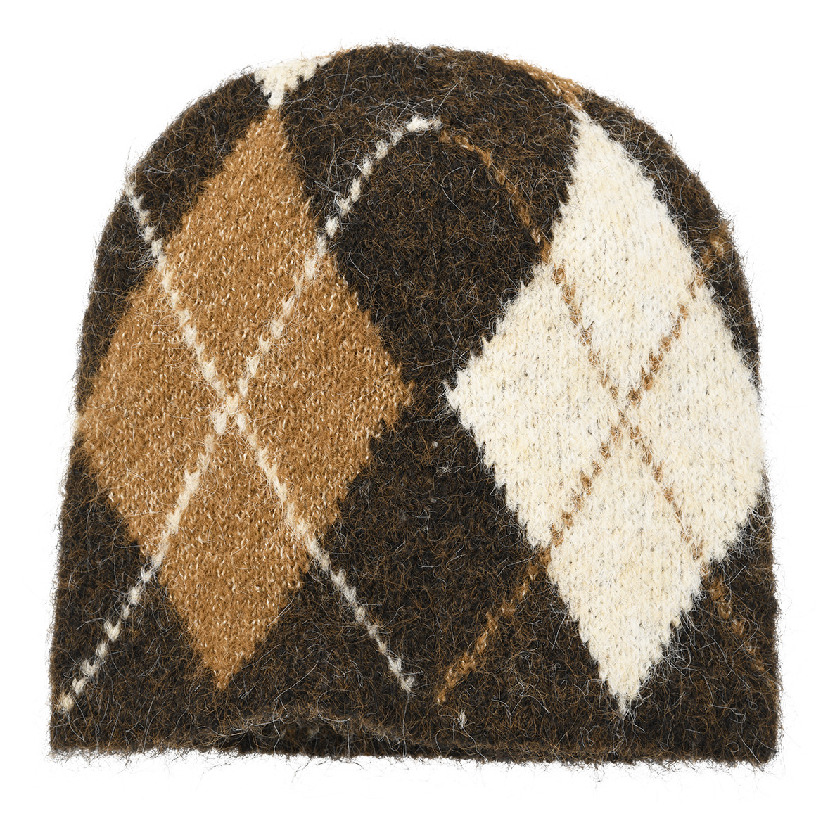 Damen Winterbeanie mit Rautenmuster