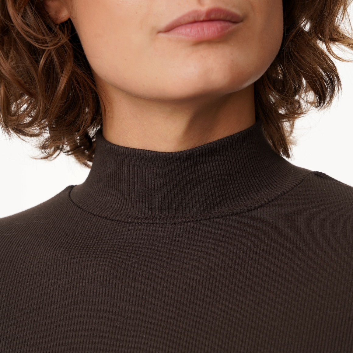 Damen Langarmshirt mit Rippstruktur