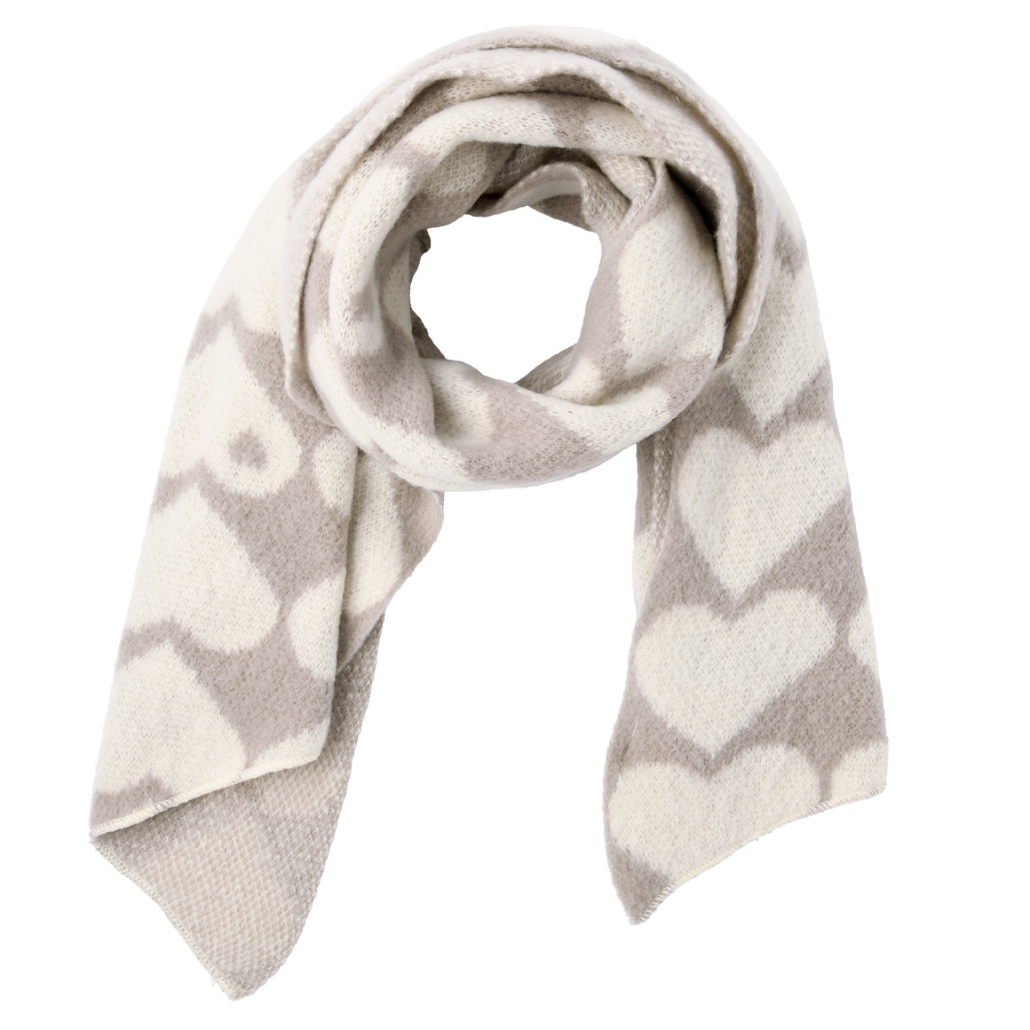 Damen Winterschal mit Herz-Muster