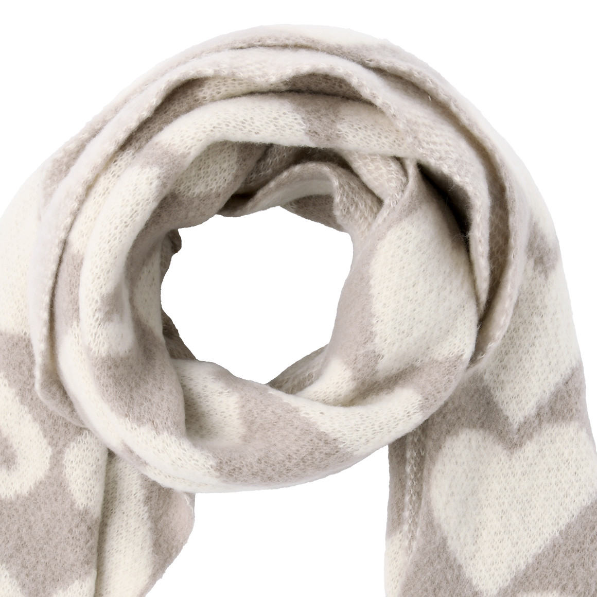 Damen Winterschal mit Herz-Muster