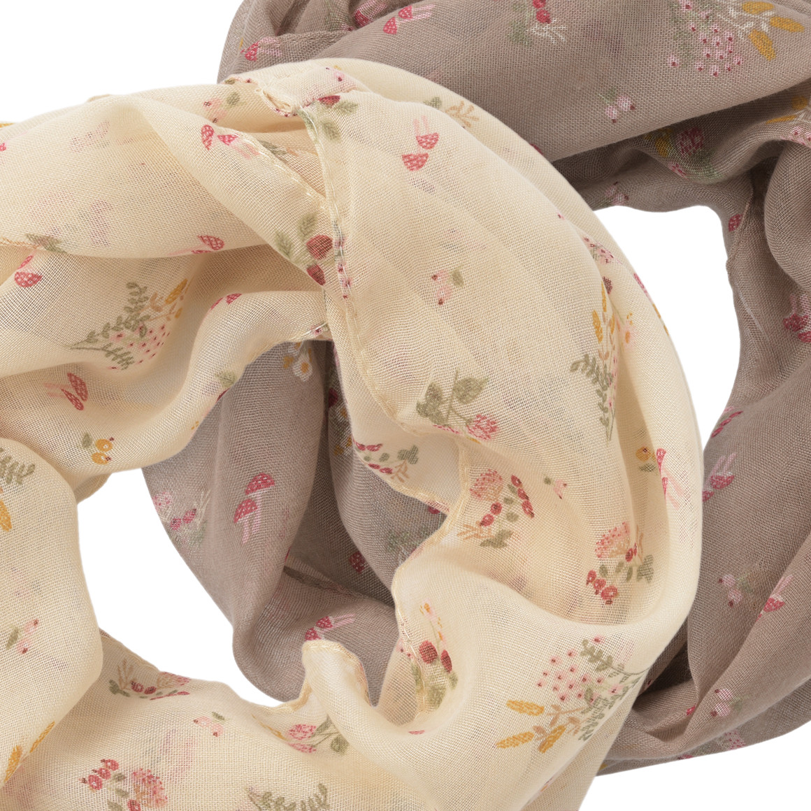 2 Mädchen Rundschals mit Blümchen-Print