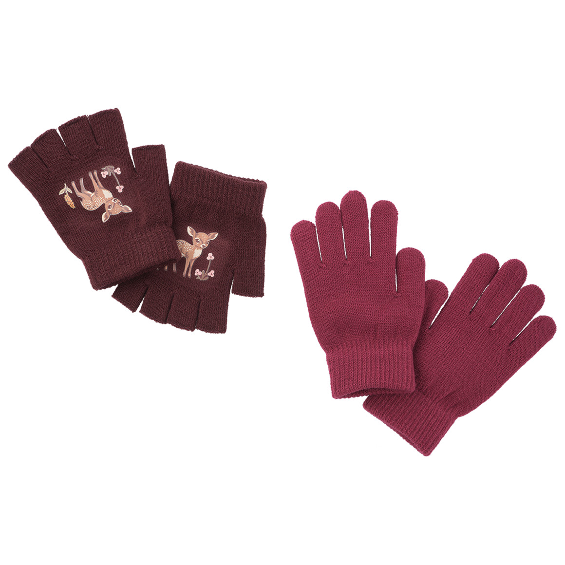 2 Paar Mädchen Handschuhe mit Motiv