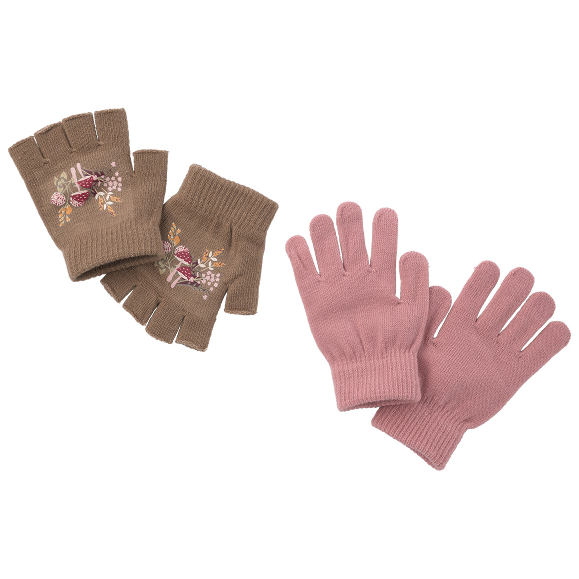 2 Paar Mädchen Handschuhe mit Motiv