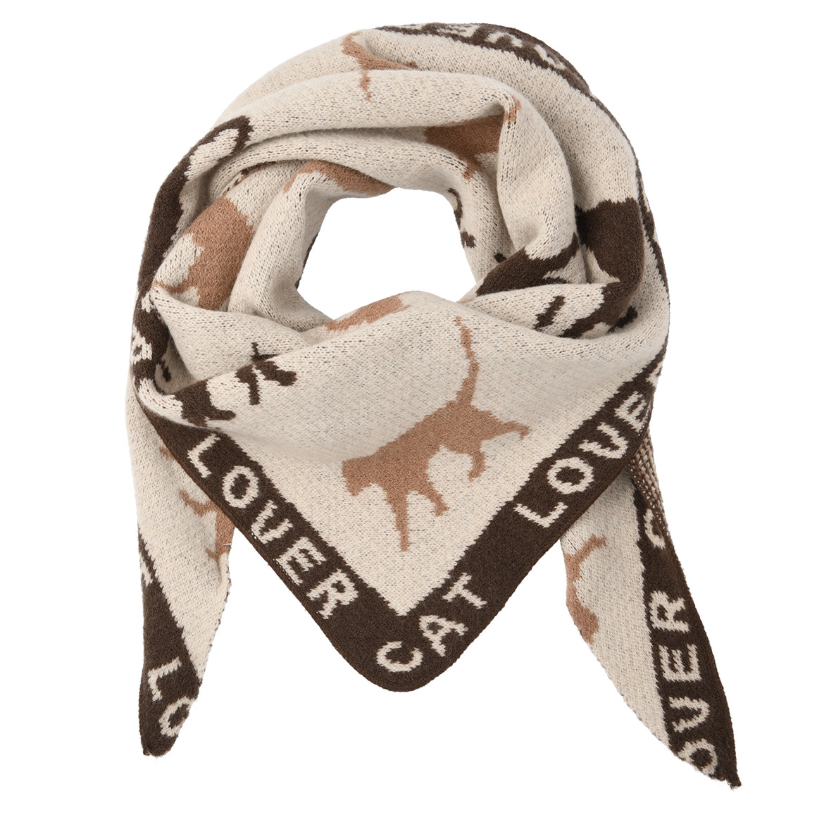 Damen Winterschal mit Katzen-Motiven