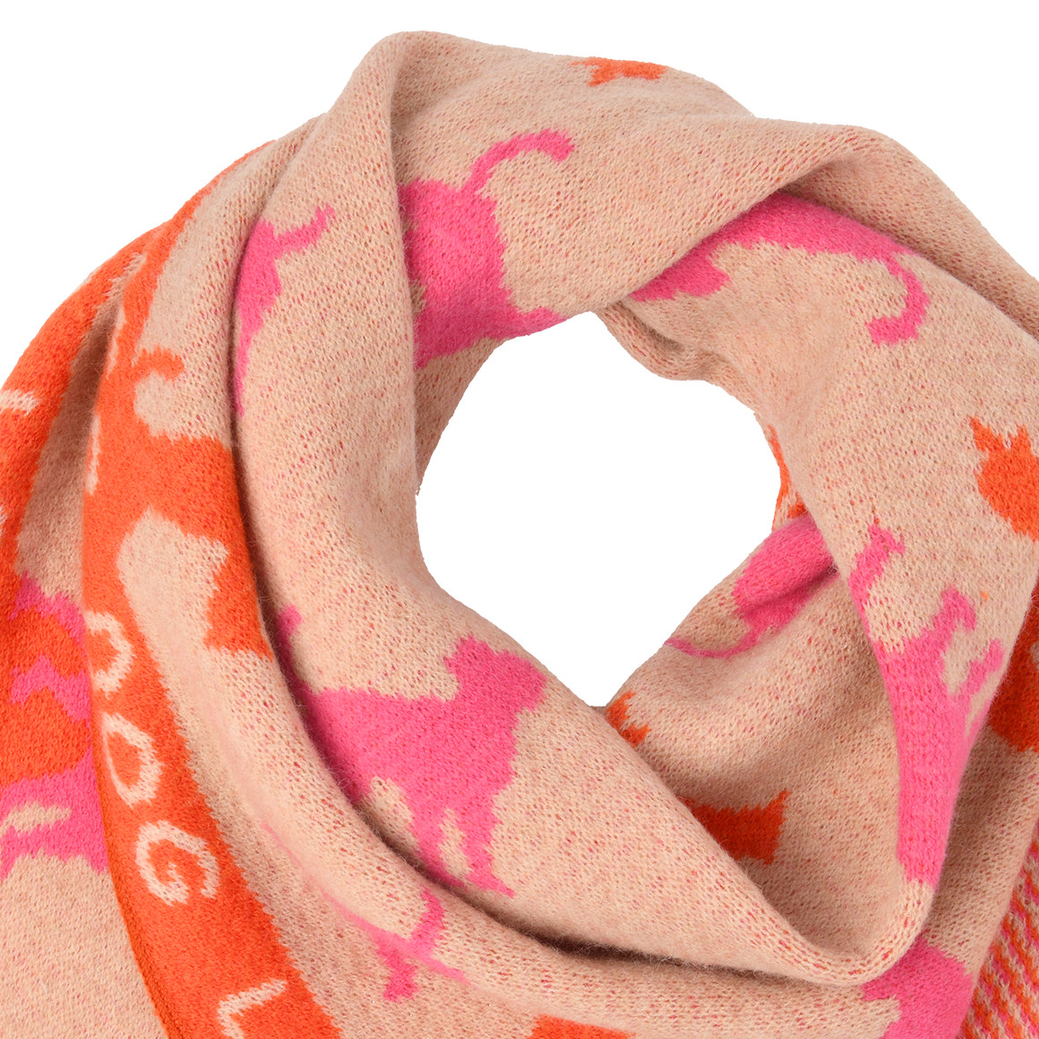 Damen Winterschal mit Hunde-Motiven