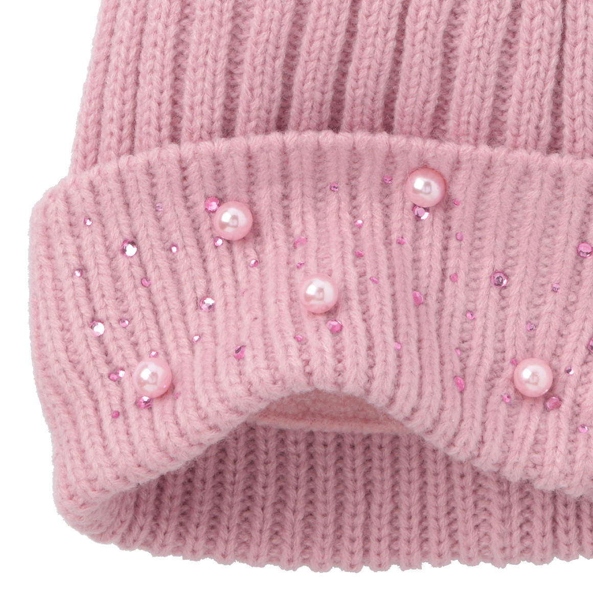 Mädchen Strickmütze mit Pompon