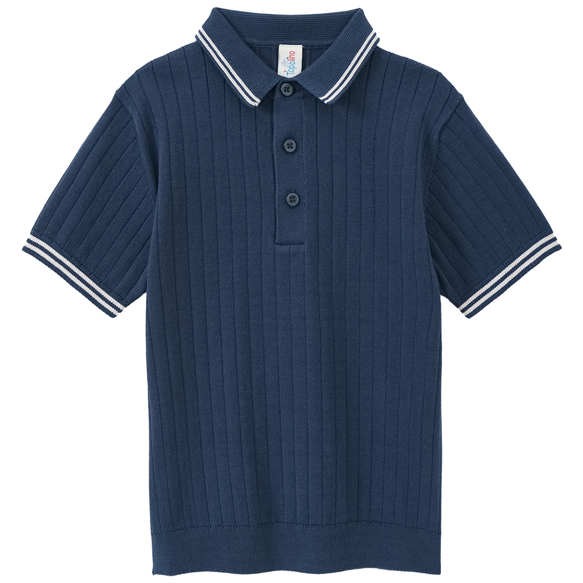 Jungen Strick-Poloshirt mit Rippstruktur