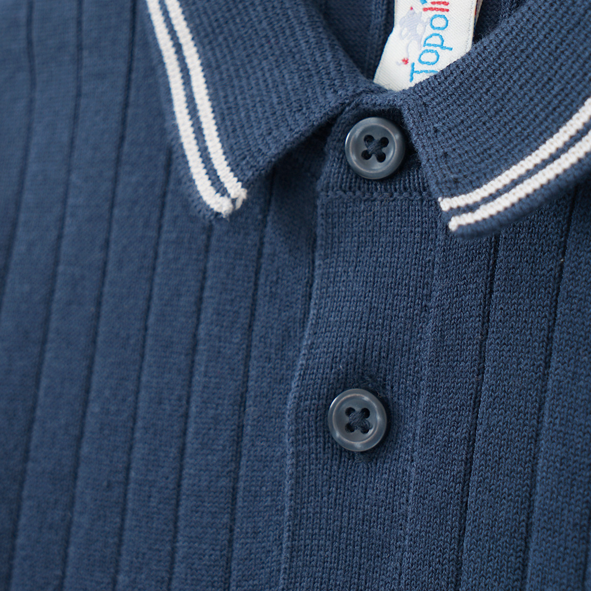 Jungen Strick-Poloshirt mit Rippstruktur