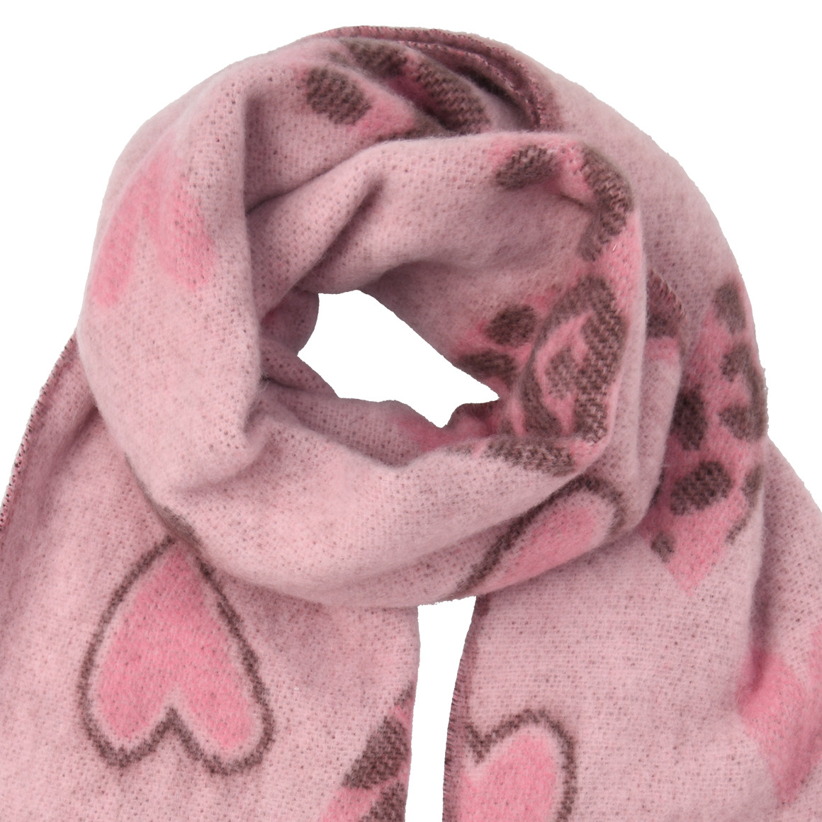 Damen Winterschal mit Herz-Muster
