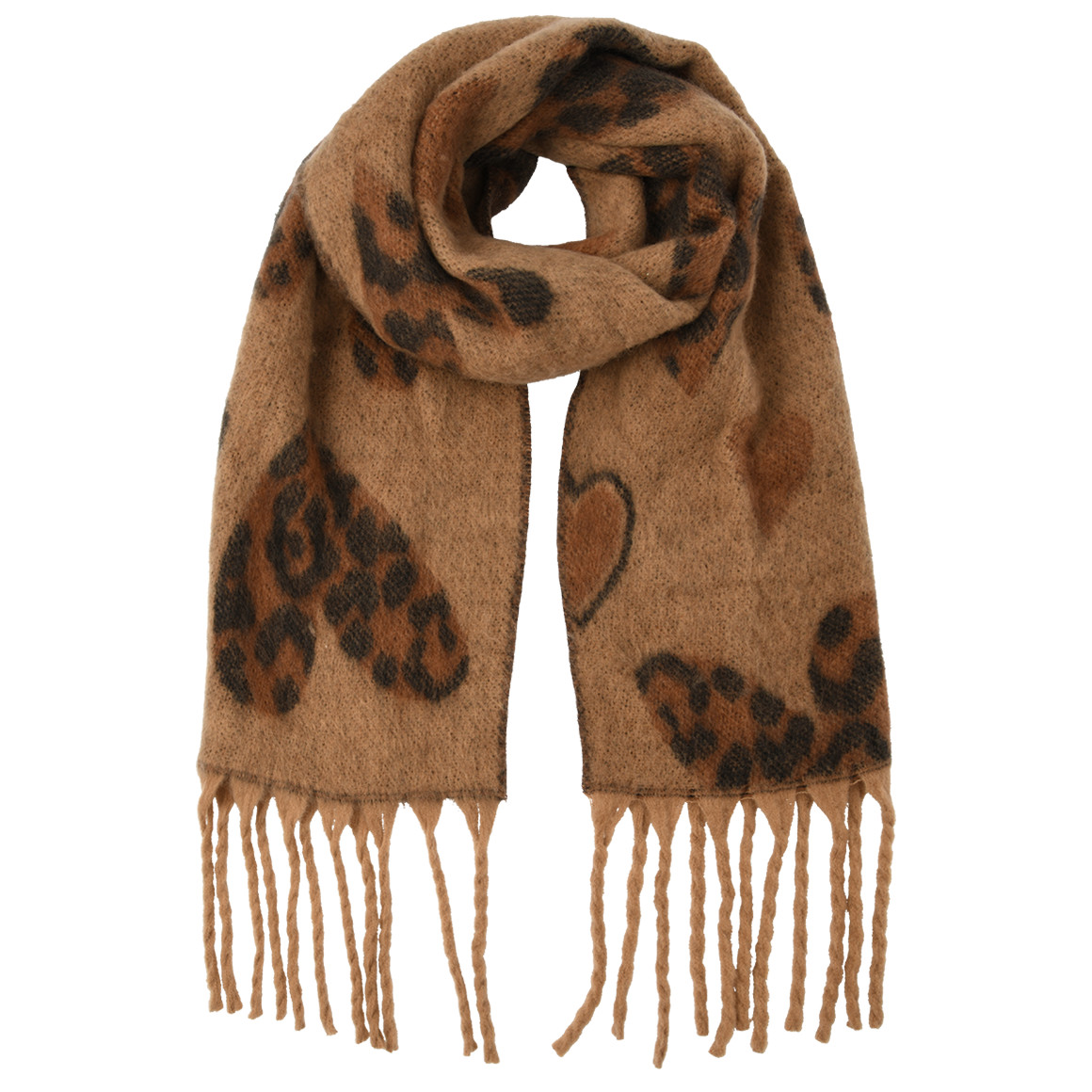 Damen Winterschal mit Herz-Muster