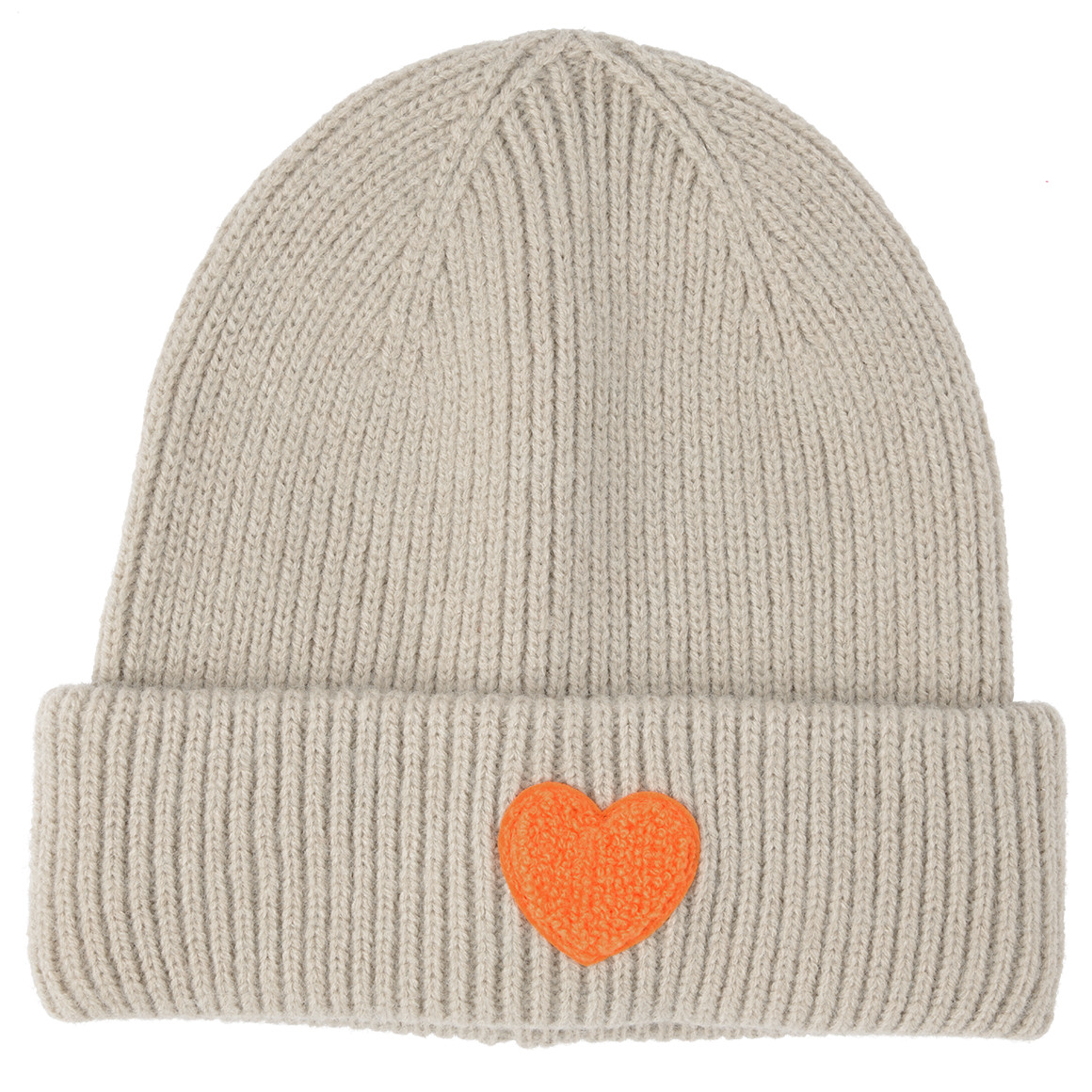 Damen Strickmütze mit Herz-Applikation