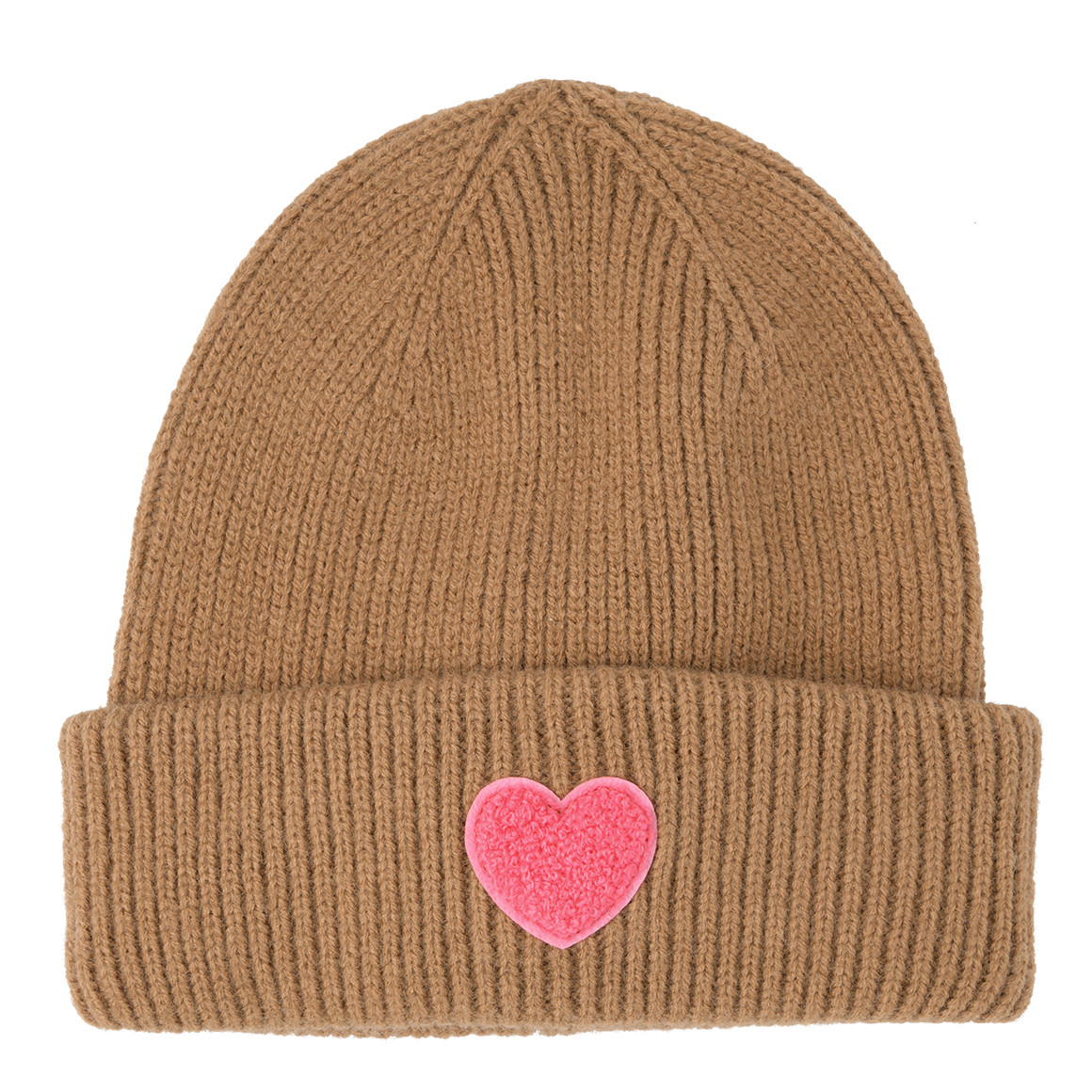 Damen Strickmütze mit Herz-Applikation