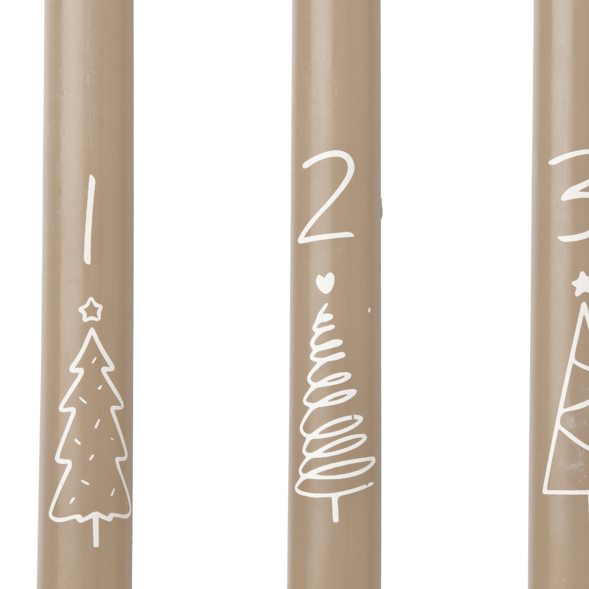 4 Stabkerzen im weihnachtlichen Design