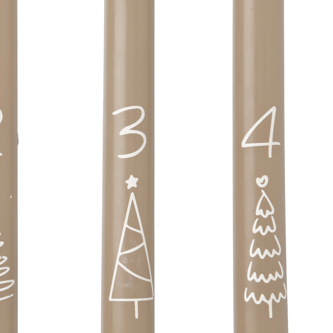 4 Stabkerzen im weihnachtlichen Design