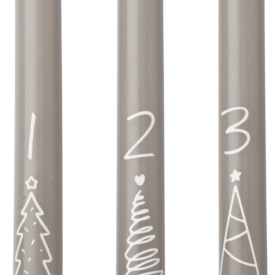 4 Stabkerzen im weihnachtlichen Design