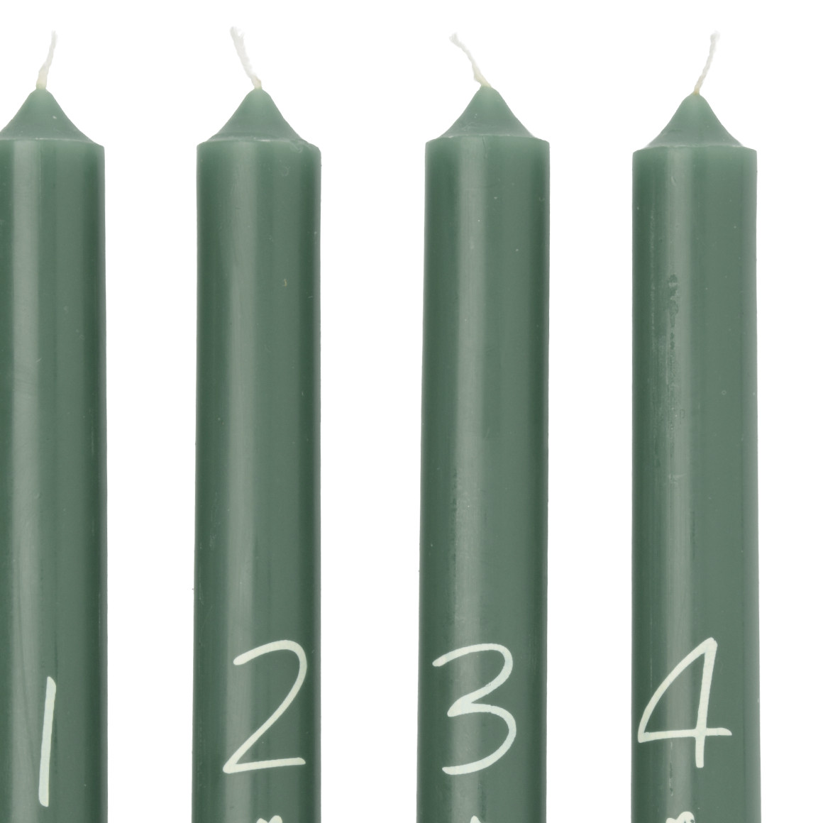 4 Stabkerzen im weihnachtlichen Design