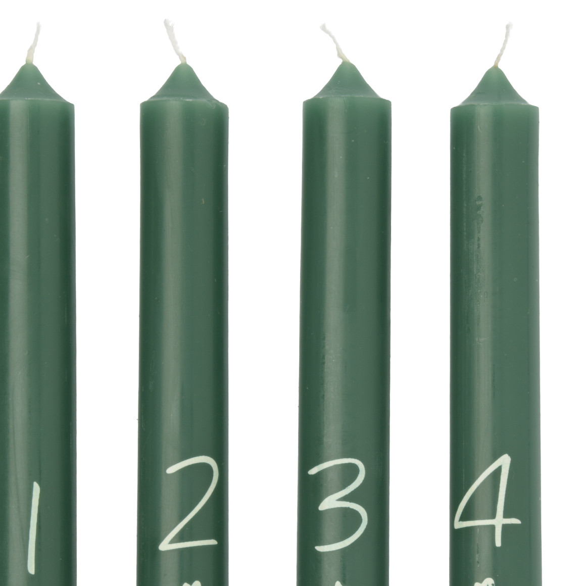4 Stabkerzen im weihnachtlichen Design