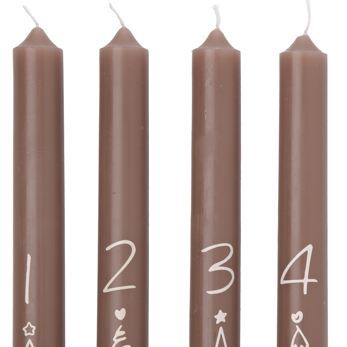 4 Stabkerzen im weihnachtlichen Design
