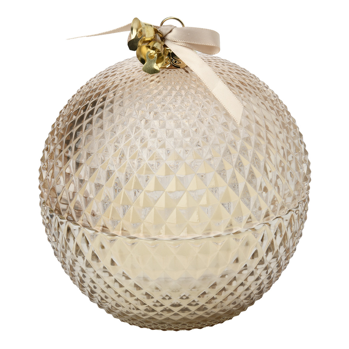 Große Kerze im weihnachtlichen Design