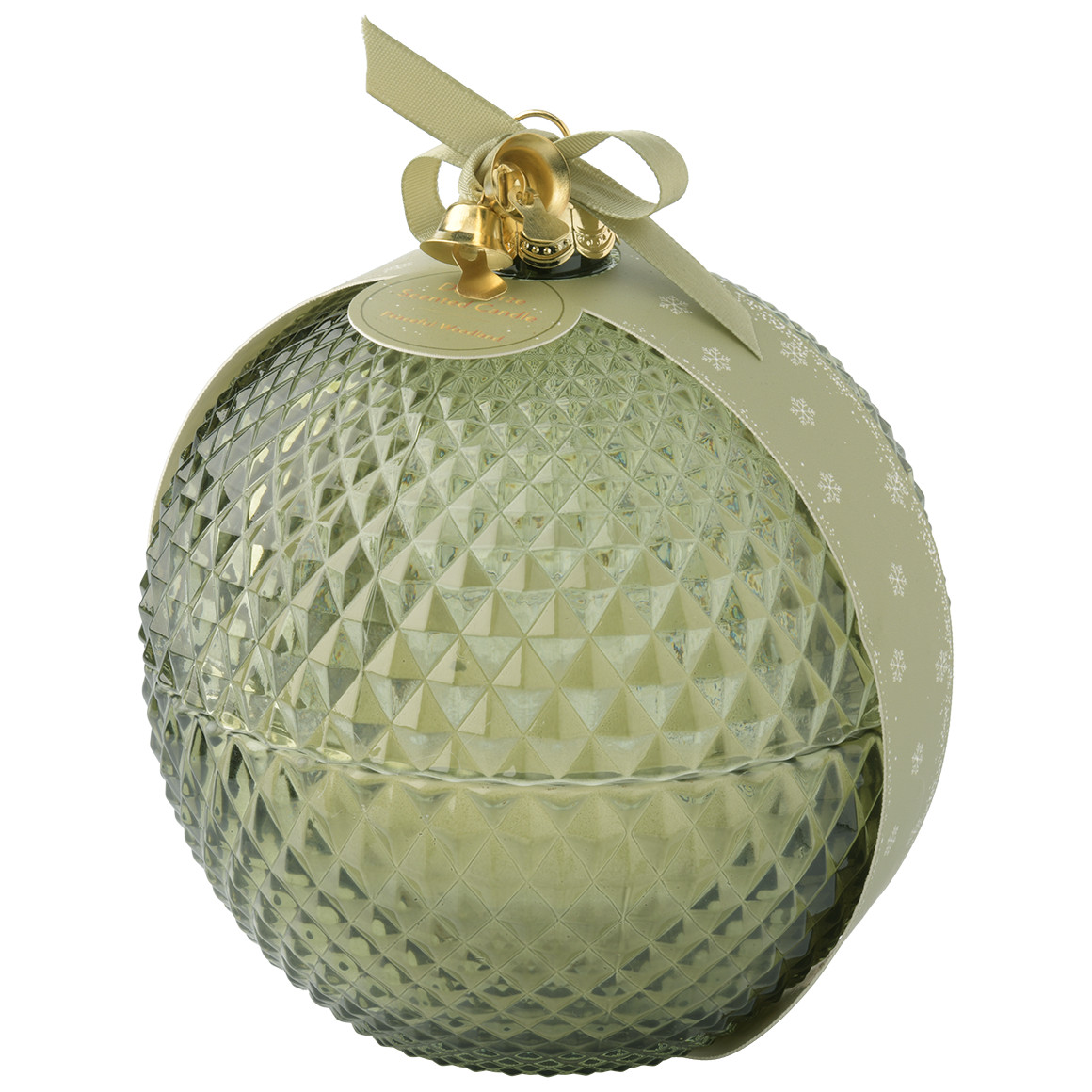 Große Kerze im weihnachtlichen Design