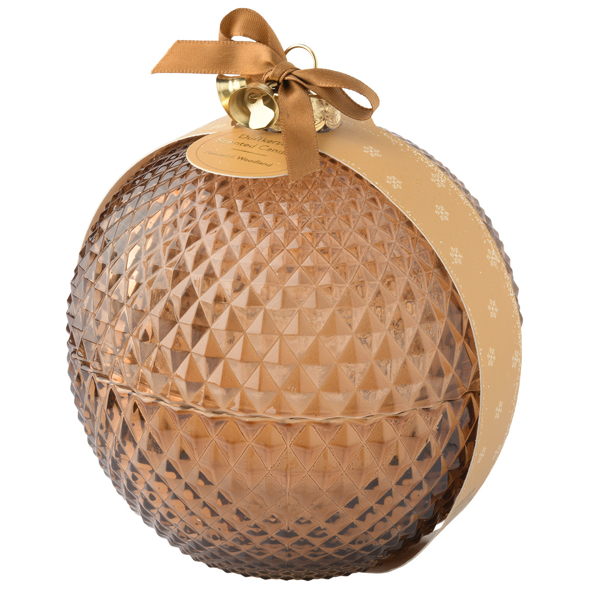 Große Kerze im weihnachtlichen Design