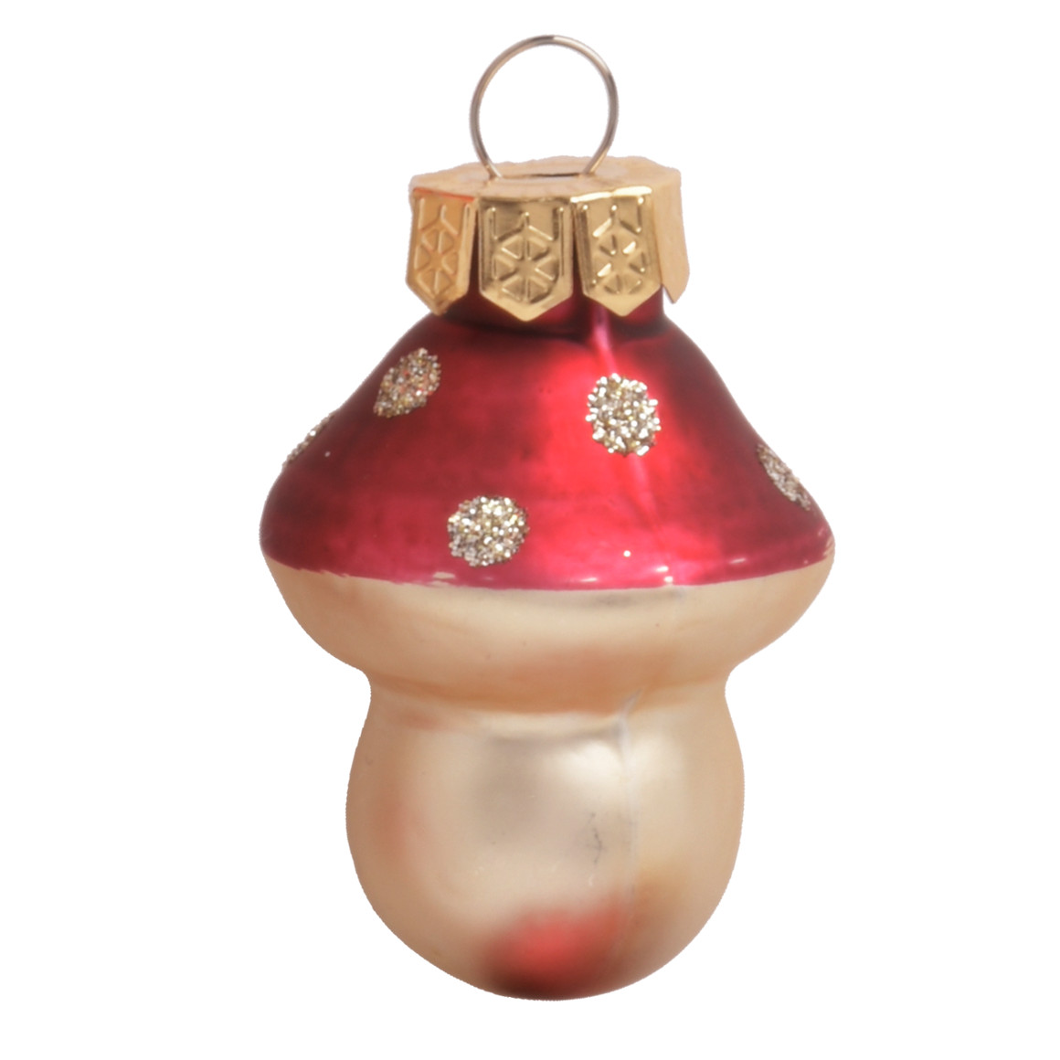 10 kleine Weihnachtskugeln im Pilz-Design