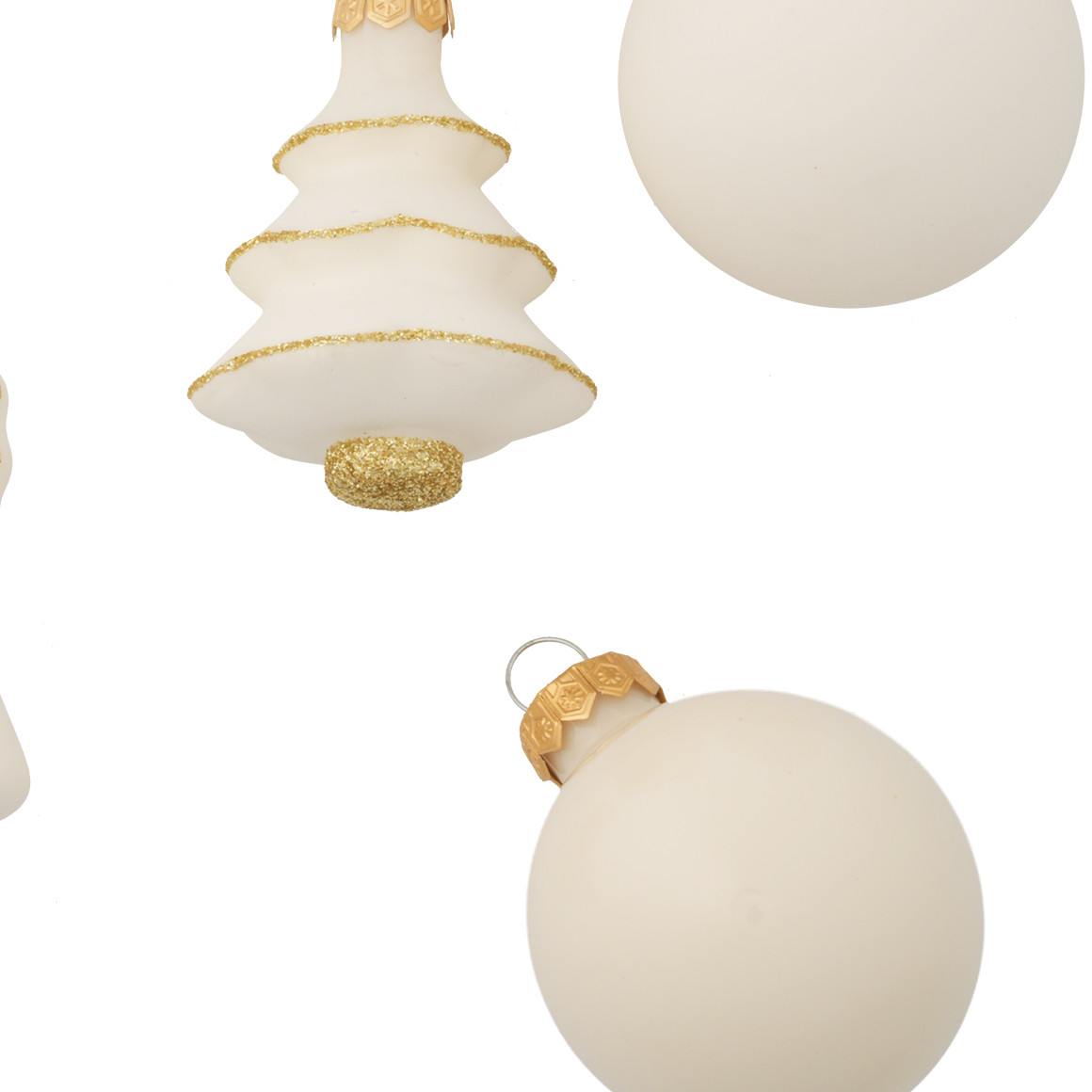5 Weihnachtskugeln in verschiedenen Formen