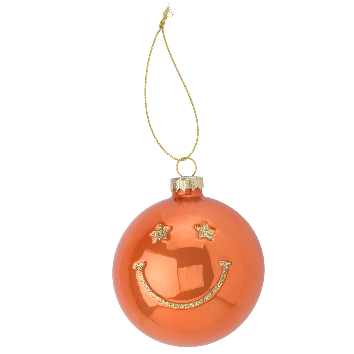 Weihnachtskugel mit Glitzer-Gesicht