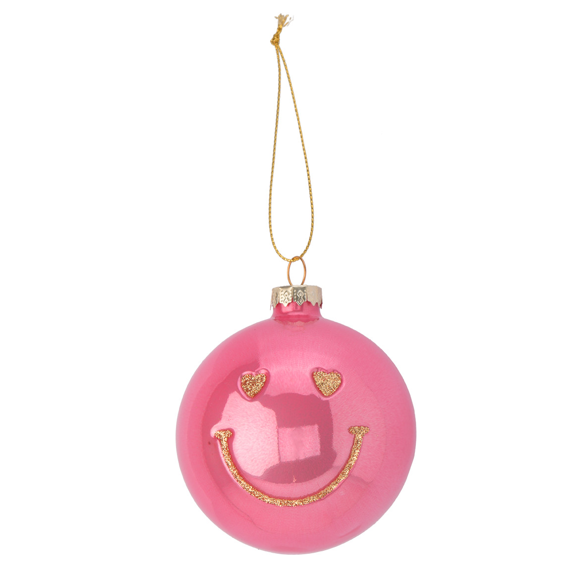 Weihnachtskugel mit Glitzer-Gesicht